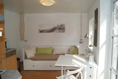 Ein Sitzbereich in der Unterkunft Ferienhaus in Wörth am Main