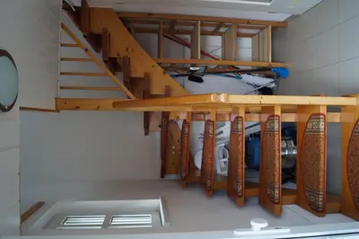 Ein Etagenbett oder Etagenbetten in einem Zimmer der Unterkunft Ferienhaus in Wörth am Main