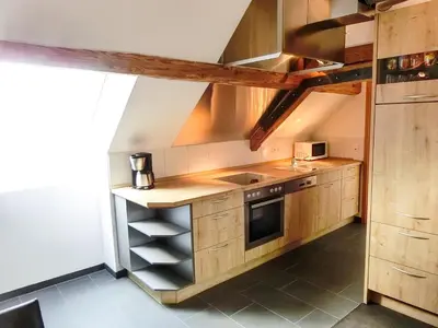 Küche/Küchenzeile in der Unterkunft Gästezimmer im Weingut Wolf