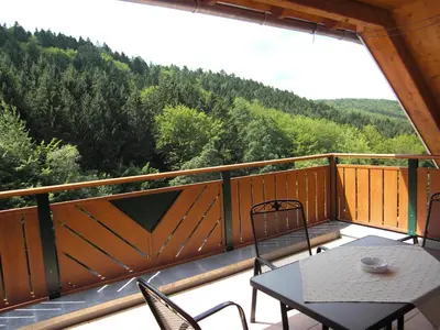 Ein Balkon oder eine Terrasse in der Unterkunft Wald-Hotel Heppe