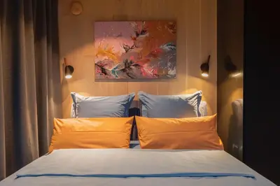 Ein Bett oder Betten in einem Zimmer der Unterkunft Wald-Hotel Heppe