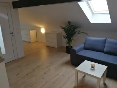 Ein Sitzbereich in der Unterkunft Gästehaus by Becker