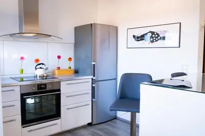 Küche/Küchenzeile in der Unterkunft Business apartment