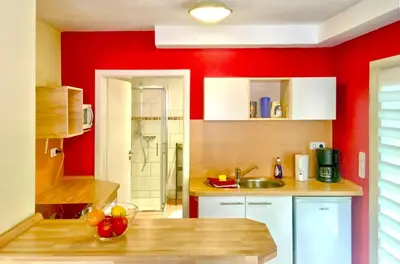 Küche/Küchenzeile in der Unterkunft Ferienwohnung Mäder