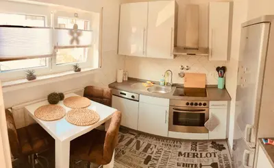 Küche/Küchenzeile in der Unterkunft Apartment Messe Karlsruhe
