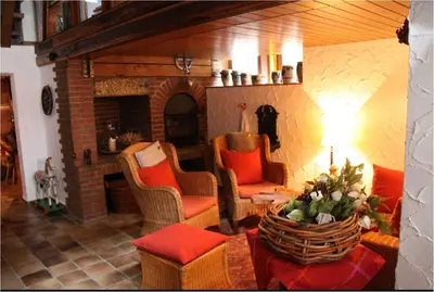 Ein Sitzbereich in der Unterkunft Ferienhaus Glöcknerhaus