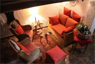 Ein Sitzbereich in der Unterkunft Ferienhaus Glöcknerhaus