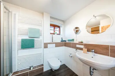 Ein Badezimmer in der Unterkunft Landhotel im Hexenwinkel