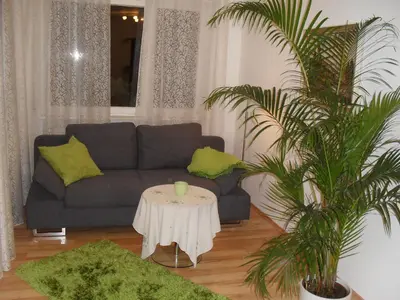 Ein Sitzbereich in der Unterkunft Ambiente in Karlsruhe City