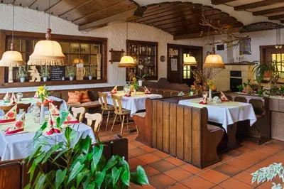 Ein Restaurant oder anderes Speiselokal in der Unterkunft Gasthof Zur Traube