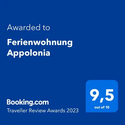 Ein Zertifikat, Auszeichnung, Logo oder anderes Dokument, das in der Unterkunft Ferienwohnung Appolonia ausgestellt ist