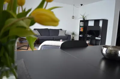 Ein Sitzbereich in der Unterkunft Apartment Pfungstadt