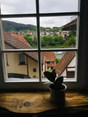 Ein allgemeiner Bergblick oder ein Berglick von der Ferienwohnung aus