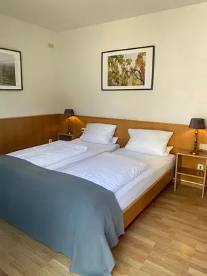 Ein Bett oder Betten in einem Zimmer der Unterkunft Pension Bergel