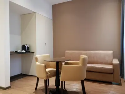 Ein Sitzbereich in der Unterkunft RheinCity Hotel & Boardinghouse