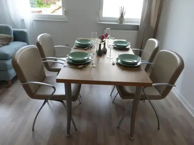 Ein Sitzbereich in der Unterkunft Ferienwohnungen an der Kimbach