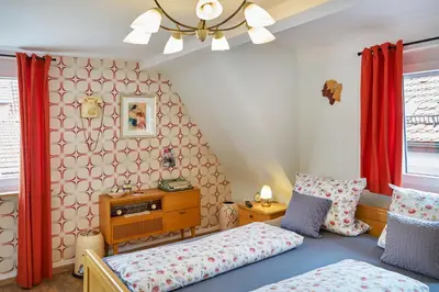 Ein Bett oder Betten in einem Zimmer der Unterkunft Pension Amthof