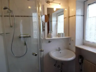 Ein Badezimmer in der Unterkunft Ferienwohnungen Am Limespfad