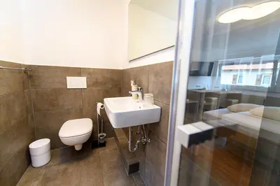 Ein Badezimmer in der Unterkunft Zum Scheffelhof