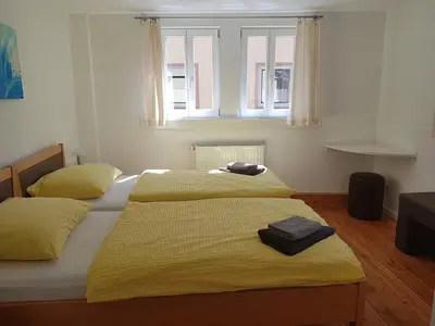 Ein Bett oder Betten in einem Zimmer der Unterkunft Ferienhaus Nr. 10