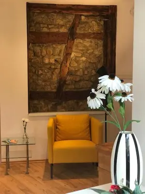 Ein Sitzbereich in der Unterkunft Büdinger Hof