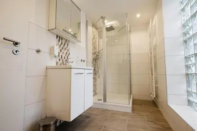 Ein Badezimmer in der Unterkunft Ferienapartments Zwingenberg