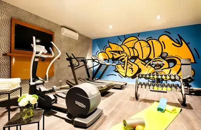 Das Fitnesscenter und/oder die Fitnesseinrichtungen in der Unterkunft NYX Hotel Mannheim by Leonardo Hotels