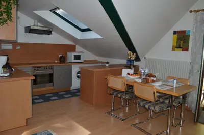 Küche/Küchenzeile in der Unterkunft Ferienwohnung Berger Kurparkresidenz