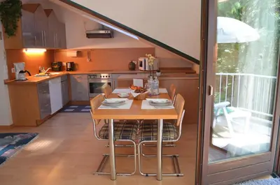 Küche/Küchenzeile in der Unterkunft Ferienwohnung Berger Kurparkresidenz