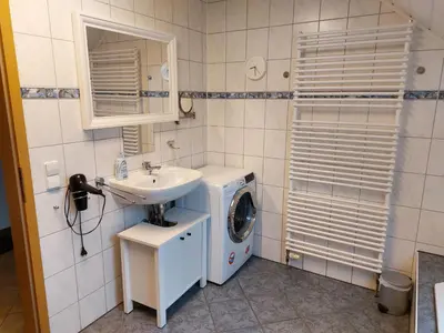 Ein Badezimmer in der Unterkunft Ferienwohnung Frühlingstraße