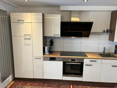 Küche/Küchenzeile in der Unterkunft Exclusiv Apartment 3 Zi Waschmaschine