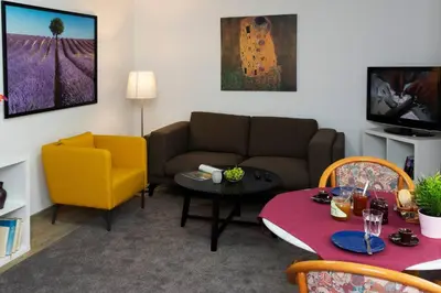 Ein Sitzbereich in der Unterkunft Parkblick Appartement - Entspannung pur!