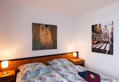 Ein Bett oder Betten in einem Zimmer der Unterkunft Bergblick Appartement