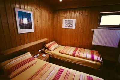 Ein Bett oder Betten in einem Zimmer der Unterkunft Römerklause