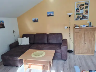 Ein Sitzbereich in der Unterkunft Höllenbergblick