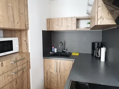 Küche/Küchenzeile in der Unterkunft Ferienwohnung mit Aussicht auf die Burg