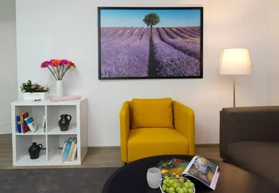 Ein Sitzbereich in der Unterkunft Blumenmeer Appartment