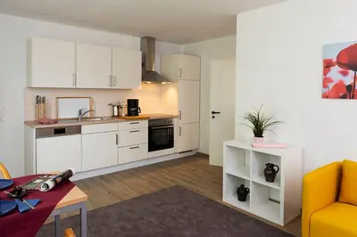 Küche/Küchenzeile in der Unterkunft Blumenmeer Appartment