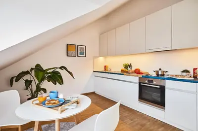 Küche/Küchenzeile in der Unterkunft SEEGER Living Premium Downtown
