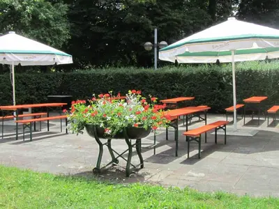 Ein Garten an der Unterkunft Jugendherberge Heidelberg International