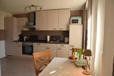 Küche/Küchenzeile in der Unterkunft Ferienwohnung Im Paradies