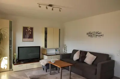 Ein Sitzbereich in der Unterkunft Ferienwohnung Im Paradies
