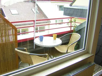 Ein Balkon oder eine Terrasse in der Unterkunft Apartment - nr Hochschule und Klinikum - gerne längerfristig