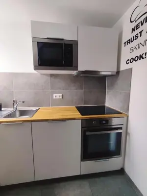 Küche/Küchenzeile in der Unterkunft Ferienwohnung Scheib Aspach