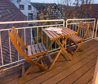 Ein Balkon oder eine Terrasse in der Unterkunft Hotel Krone Zentrum