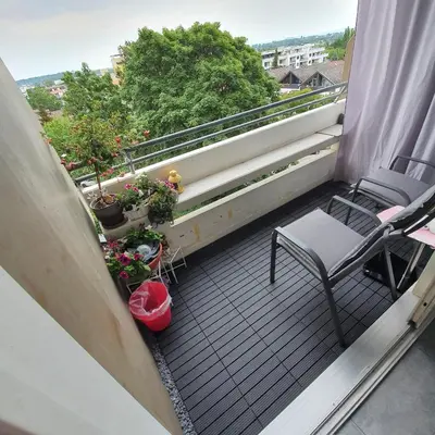 Ein Balkon oder eine Terrasse in der Unterkunft Apartment Kornwestheim