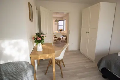 Ein Sitzbereich in der Unterkunft Ferienwohnung Charlotte