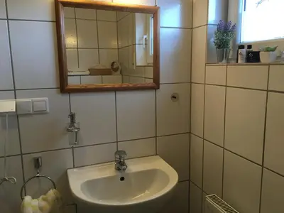 Ein Badezimmer in der Unterkunft Landhaus-Apartments