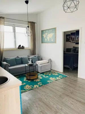 Ein Sitzbereich in der Unterkunft Larimar Apartment Kirchheim am Neckar