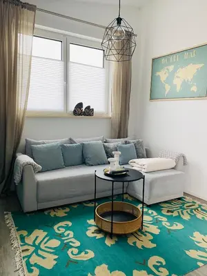 Ein Sitzbereich in der Unterkunft Larimar Apartment Kirchheim am Neckar